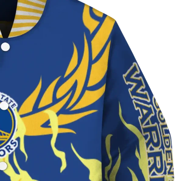 custom golden state warriors winged blaze blue white varsity jacket premium grade.webp