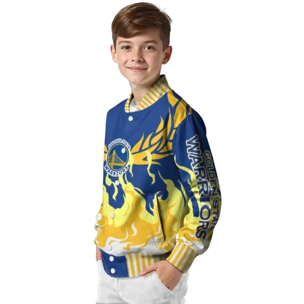 custom golden state warriors winged blaze blue white varsity jacket trendy.webp