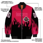 custom houston rockets flame border red black bomber jacket best selling