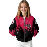 custom houston rockets flame border red black bomber jacket best selling