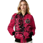 custom houston rockets hexagon cluster red black bomber jacket best selling