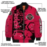 custom houston rockets hexagon cluster red black bomber jacket best selling