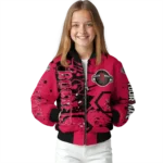 custom houston rockets hexagon cluster red black bomber jacket best selling