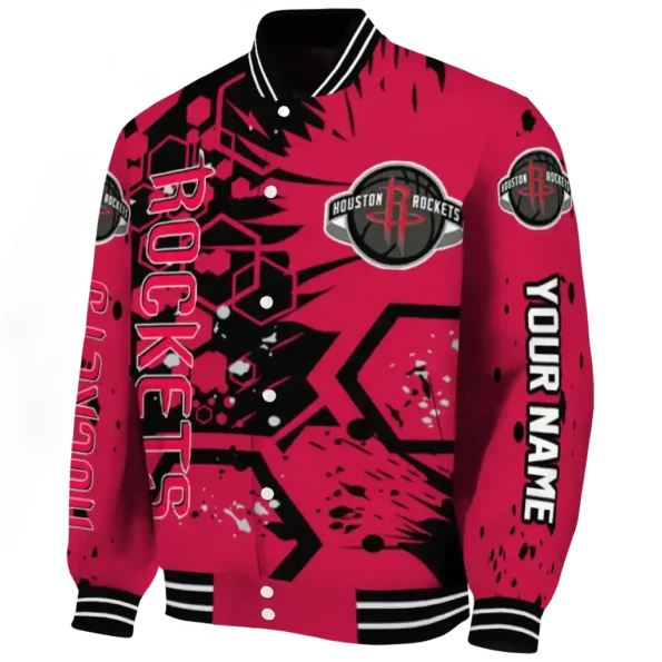 custom houston rockets hexagon cluster red black varsity jacket best selling.webp