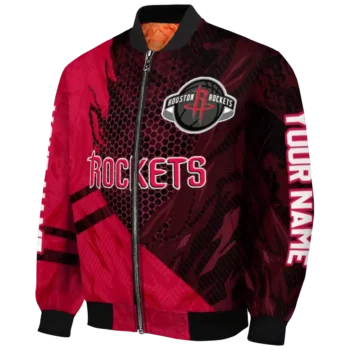 custom houston rockets hexagon mesh red black bomber jacket best selling