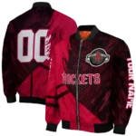 custom houston rockets hexagon mesh red black bomber jacket best selling