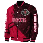 custom houston rockets hexagon mesh red black varsity jacket best selling.webp