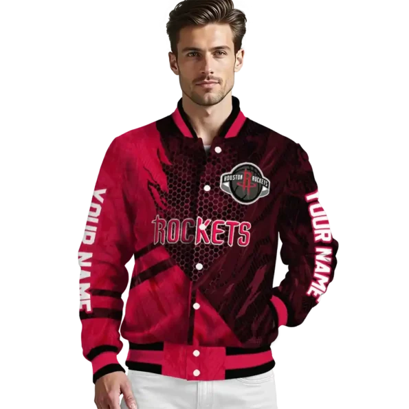 custom houston rockets hexagon mesh red black varsity jacket high quality.webp
