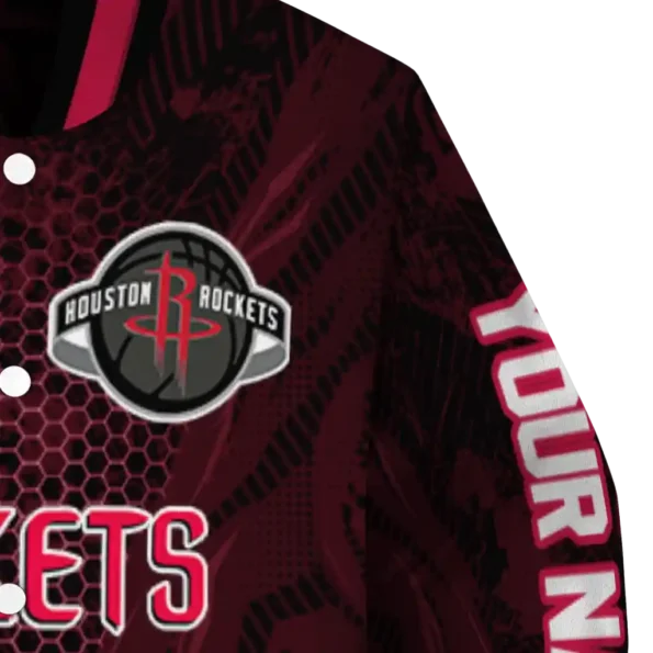 custom houston rockets hexagon mesh red black varsity jacket premium grade.webp