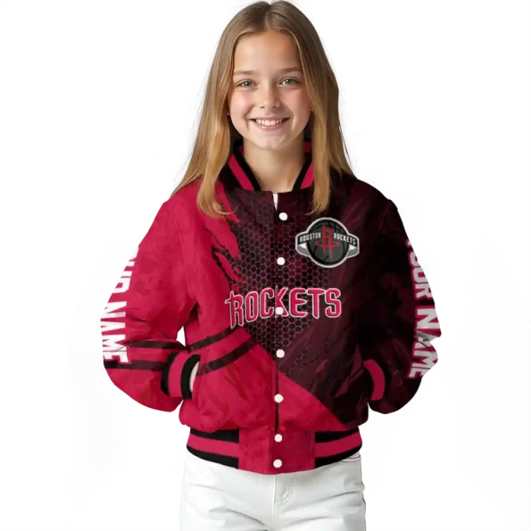 custom houston rockets hexagon mesh red black varsity jacket top rated.webp