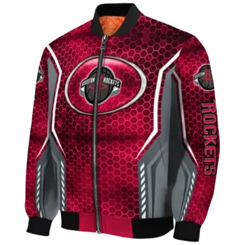 custom houston rockets power plate red bomber jacket best selling