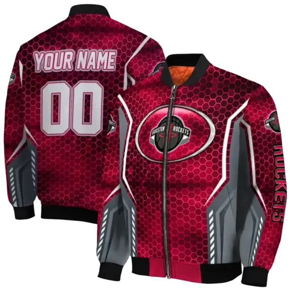 custom houston rockets power plate red bomber jacket fashion forward