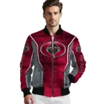 custom houston rockets power plate red bomber jacket best selling
