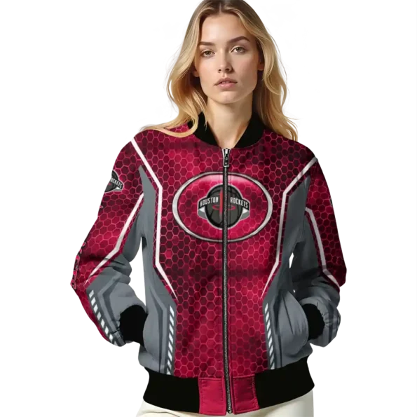 custom houston rockets power plate red bomber jacket latest model