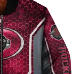 custom houston rockets power plate red bomber jacket best selling