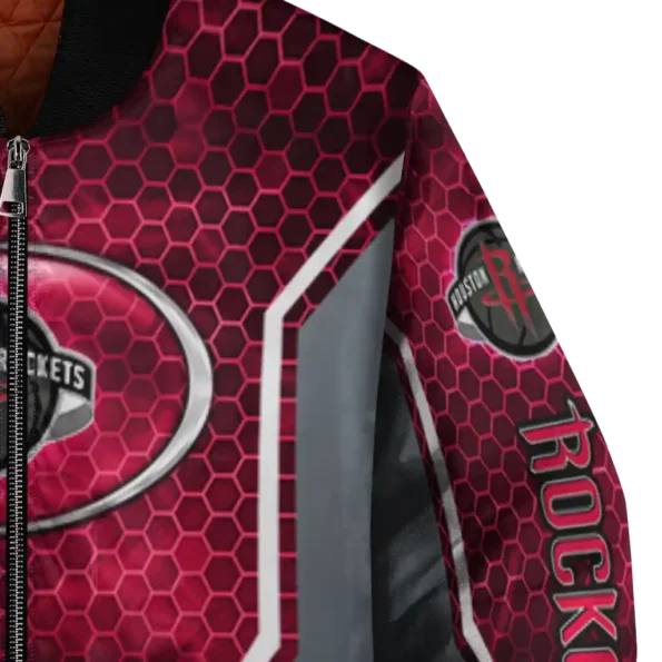custom houston rockets power plate red bomber jacket premium grade