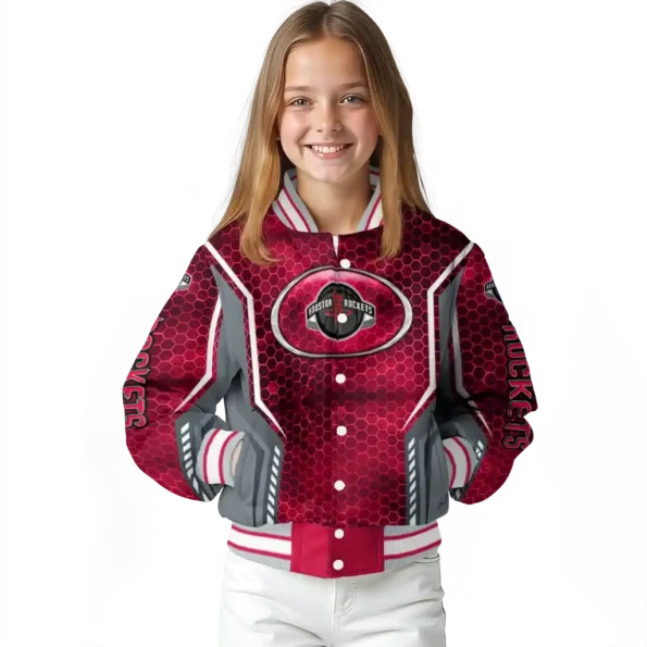 custom houston rockets power plate red varsity jacket top rated.webp
