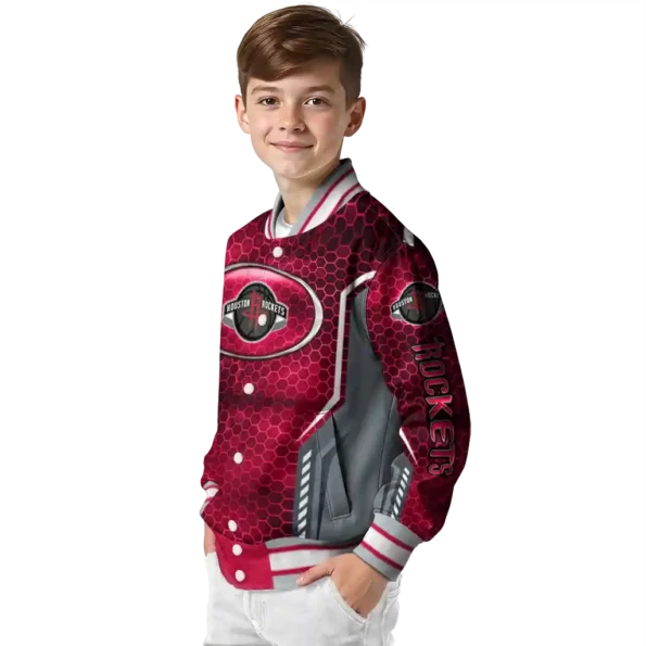custom houston rockets power plate red varsity jacket trendy.webp