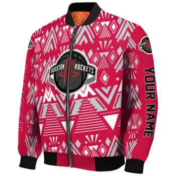 custom houston rockets pyramid shapes red bomber jacket best selling