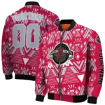 custom houston rockets pyramid shapes red bomber jacket best selling