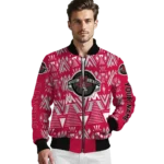 custom houston rockets pyramid shapes red bomber jacket best selling