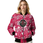 custom houston rockets pyramid shapes red bomber jacket best selling