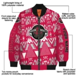 custom houston rockets pyramid shapes red bomber jacket best selling