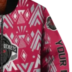 custom houston rockets pyramid shapes red bomber jacket best selling