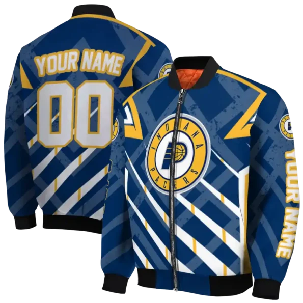 custom indiana pacers chevron angles blue bomber jacket fashion forward