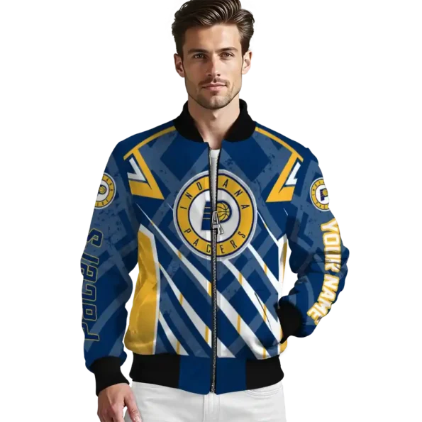 custom indiana pacers chevron angles blue bomber jacket high quality