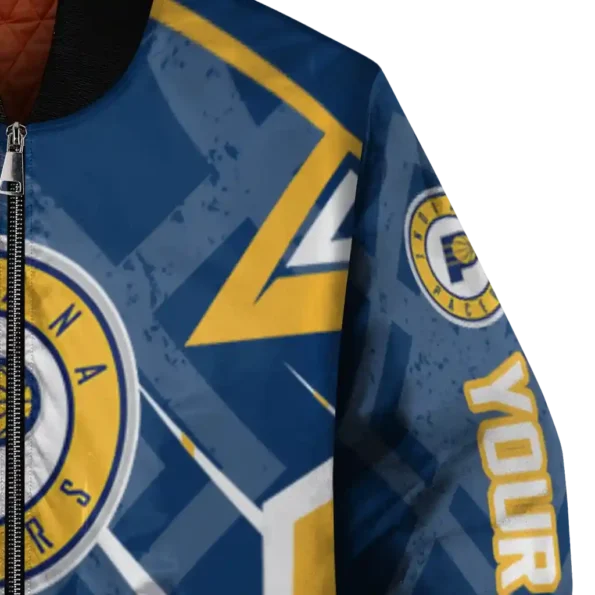 custom indiana pacers chevron angles blue bomber jacket premium grade