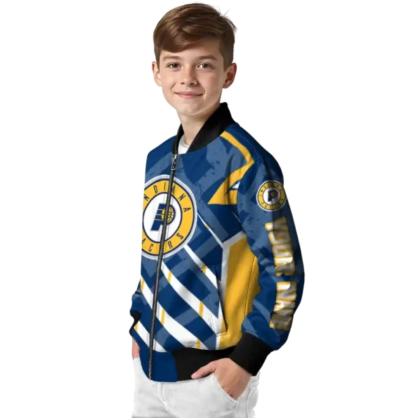 custom indiana pacers chevron angles blue bomber jacket trendy