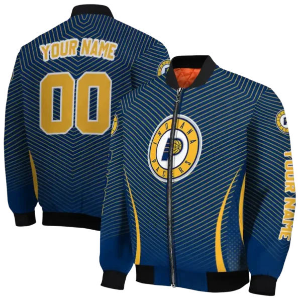 custom indiana pacers chevron arrow blue bomber jacket fashion forward