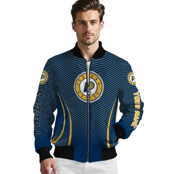 custom indiana pacers chevron arrow blue bomber jacket high quality