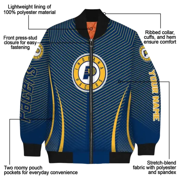 custom indiana pacers chevron arrow blue bomber jacket new arrival