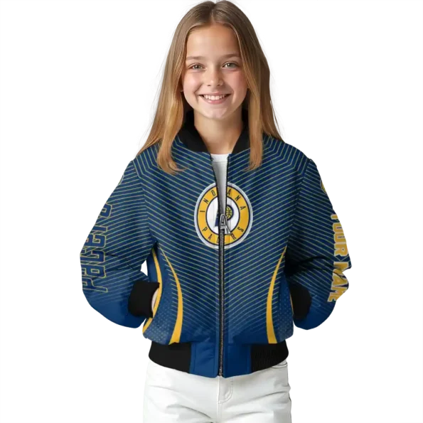 custom indiana pacers chevron arrow blue bomber jacket top rated