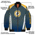 custom indiana pacers hexagon grid blue bomber jacket best selling