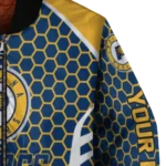 custom indiana pacers hexagon grid blue bomber jacket best selling