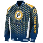custom indiana pacers hexagon grid blue varsity jacket best selling.webp