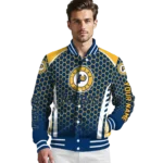 custom indiana pacers hexagon grid blue varsity jacket best selling.webp