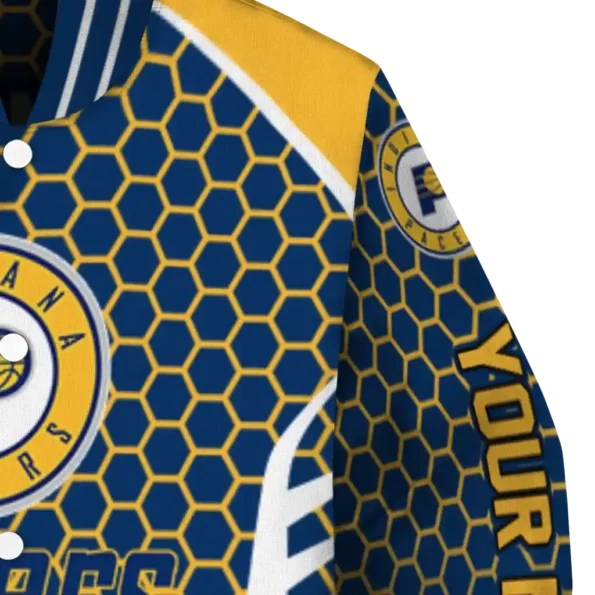 custom indiana pacers hexagon grid blue varsity jacket premium grade.webp