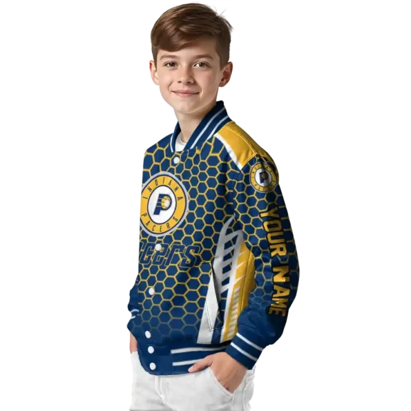 custom indiana pacers hexagon grid blue varsity jacket trendy.webp