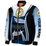 custom indiana pacers mesh effect blue black bomber jacket best selling
