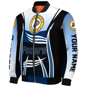 custom indiana pacers mesh effect blue black bomber jacket best selling