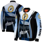 custom indiana pacers mesh effect blue black bomber jacket best selling