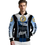 custom indiana pacers mesh effect blue black bomber jacket best selling