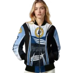 custom indiana pacers mesh effect blue black bomber jacket best selling