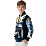 custom indiana pacers mesh effect blue black bomber jacket best selling