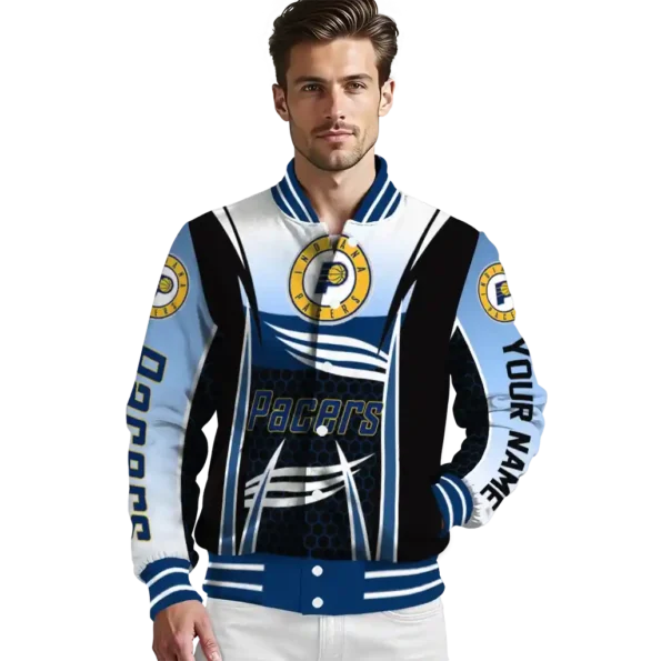 custom indiana pacers mesh effect blue black varsity jacket high quality.webp