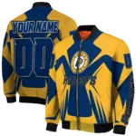 custom indiana pacers spider mark blue bomber jacket best selling